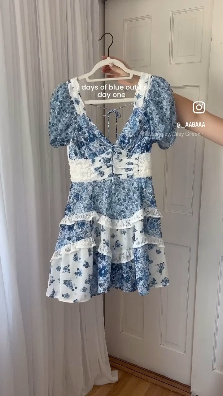 blue dress, white dress, vacation dress 💙🐚 wearing size xs! 

#LTKtravel #LTKstyletip #LTKfindsunder50