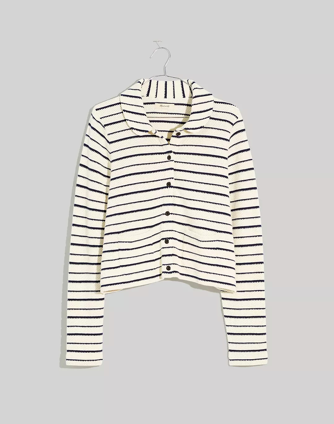 Striped Button-Front Collared Cardigan | Madewell