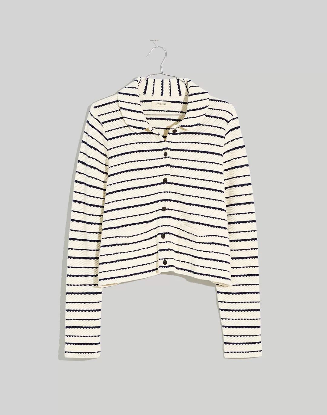 Striped Button-Front Collared Cardigan | Madewell