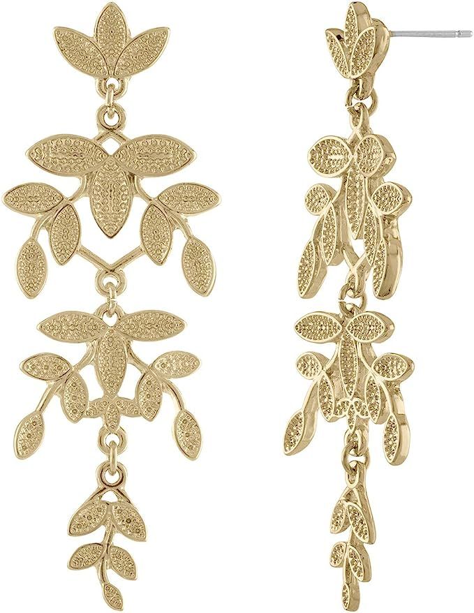 RACHEL Rachel Roy Long Frontal Leaf Posted Drop Dangle Earrings for Women Fashion | Amazon (US)