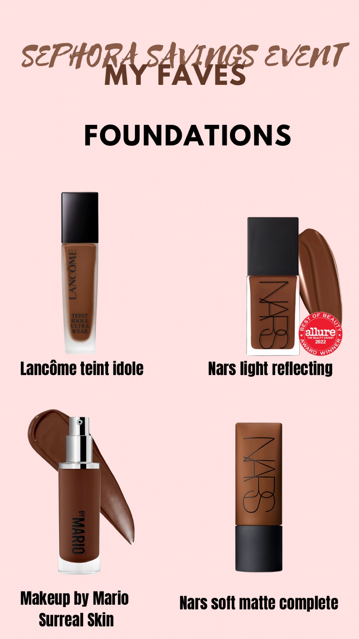 Here are a few of my favorite foundations.

#LTKbeauty #LTKBeautySale #LTKsalealert