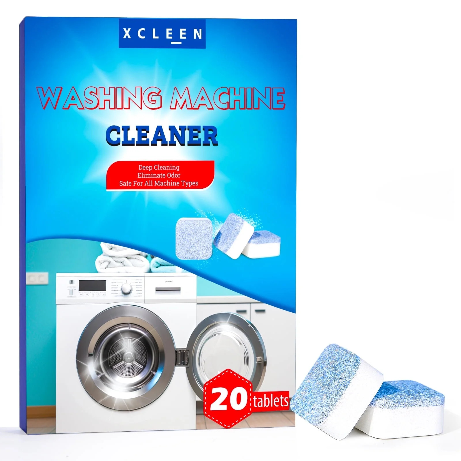 Xcleen Washing Machine Cleaner Tablets 20 Count Fresh, Washer Cleaner to Remove Grime Limescale | Walmart (US)