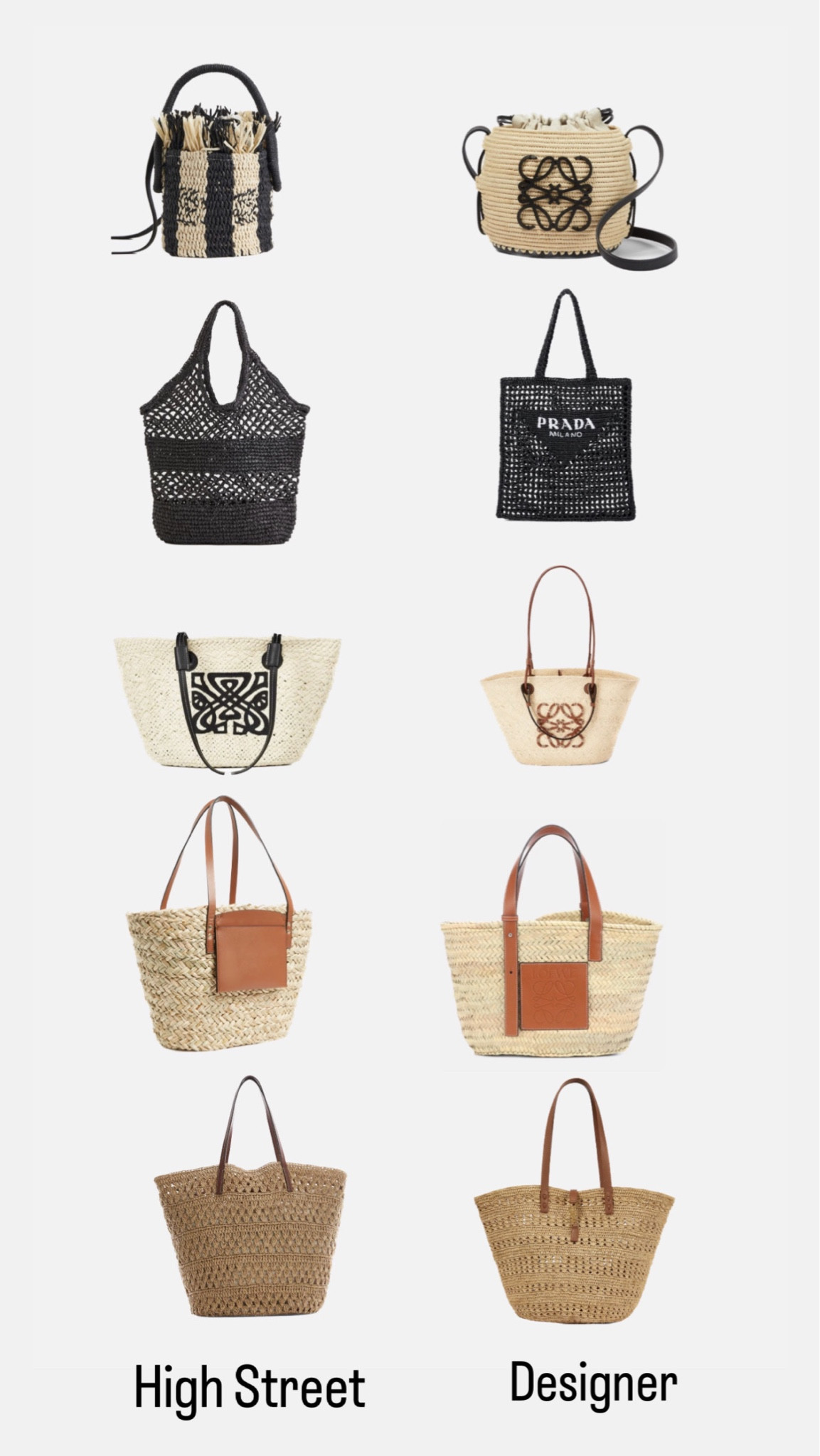 Summer bags Designer v High Street 

#summerbasket
#summerbags
#strawbasket

#LTKunder50 #LTKSeasonal #LTKeurope