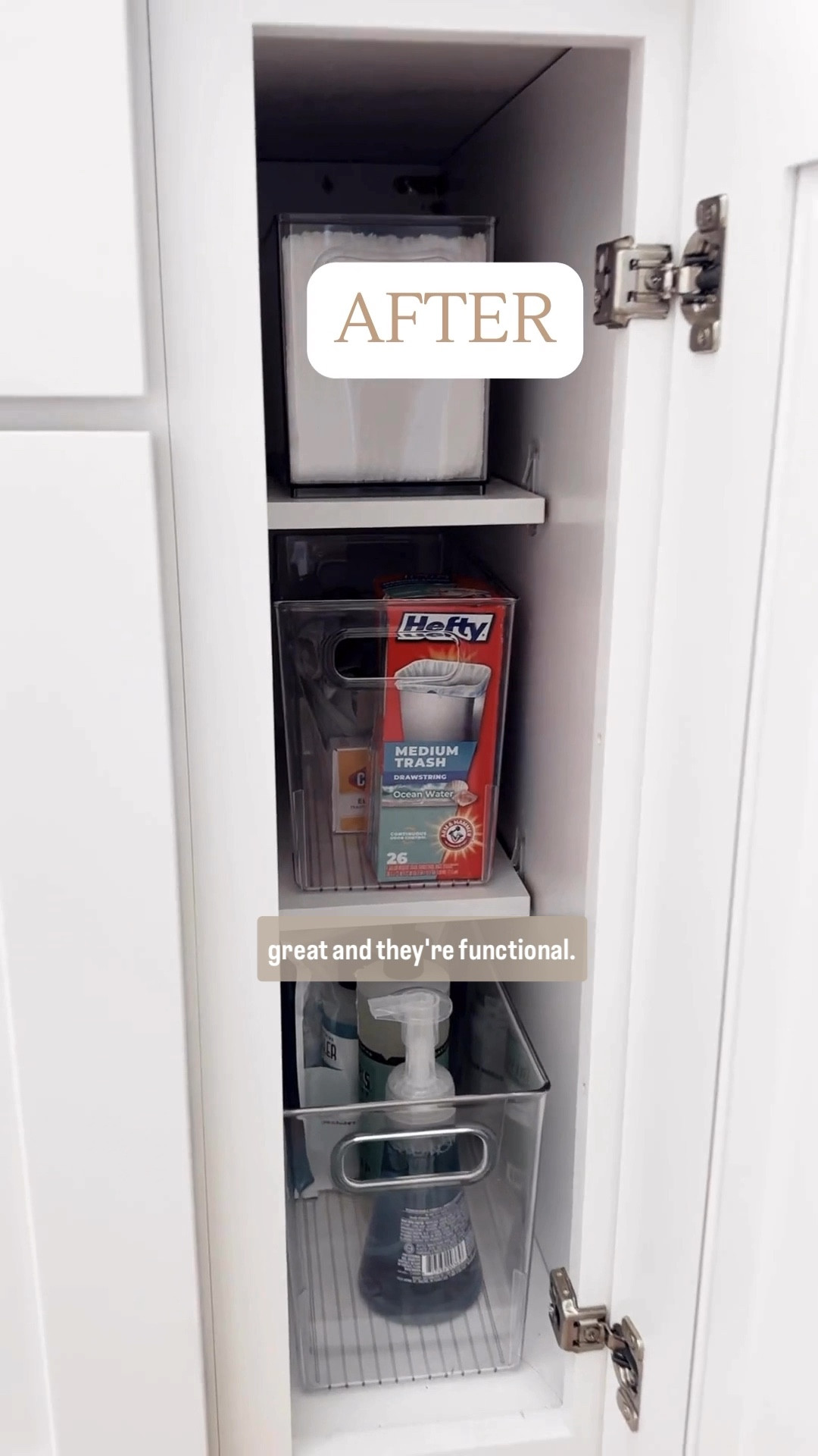 How to organize your small spaces in the kitchen ✨The key was to purge then reorganize the cabinets to make everything flow better. You don't need a lot to of products to make your space look amazing you just need the ones that work for you!☺️

✨ Say LINKS and I'll share today's goodies with you! 

#declutteryourlife #organizingtips #getorganized #decluttering #homehacks #organizinghacks #smallspaces #organizedsolutions #kitchenorganization #professionalorganizer

#LTKSaleAlert #LTKHome #LTKFindsUnder50