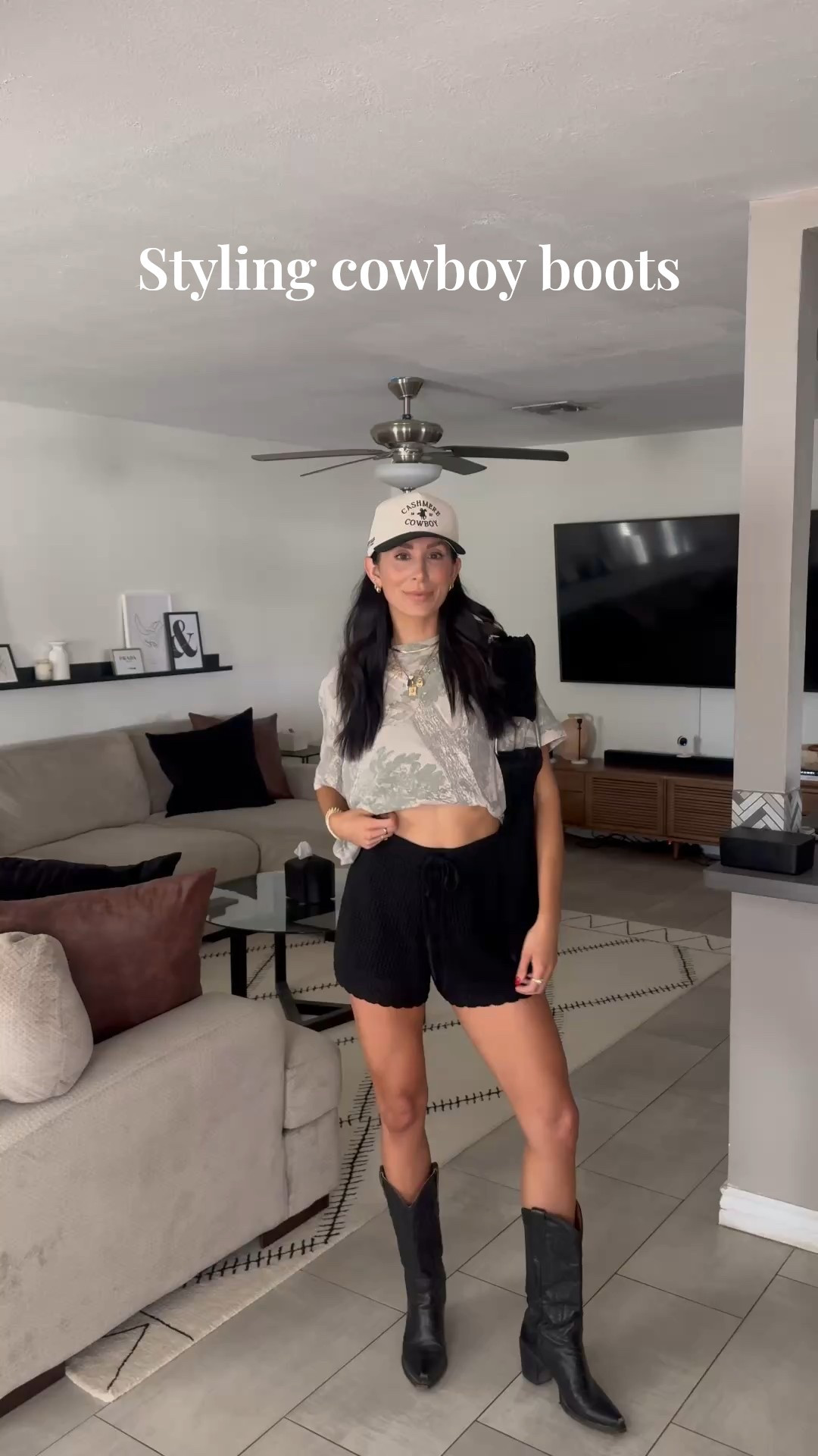 Styling cowboy boots for the summer. These knit shorts are only $20!

#LTKStyleTip #LTKFindsUnder100