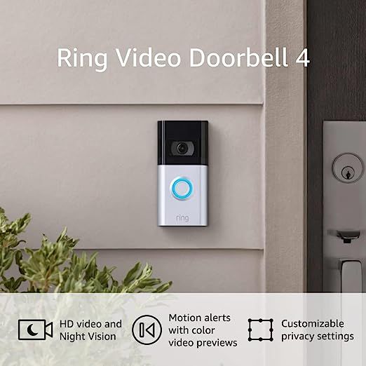 Ring Video Doorbell 4 – improved 4-second color video previews plus easy installation, and enha... | Amazon (US)
