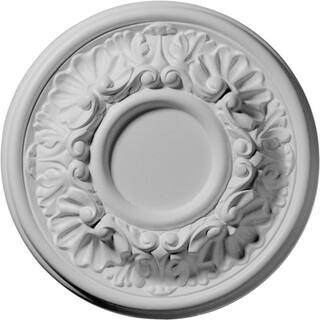 Ekena Millwork 7-1/2" x 1-1/8" Pessa Urethane Ceiling Medallion (Fits Canopies upto 2-1/2"), Prim... | The Home Depot