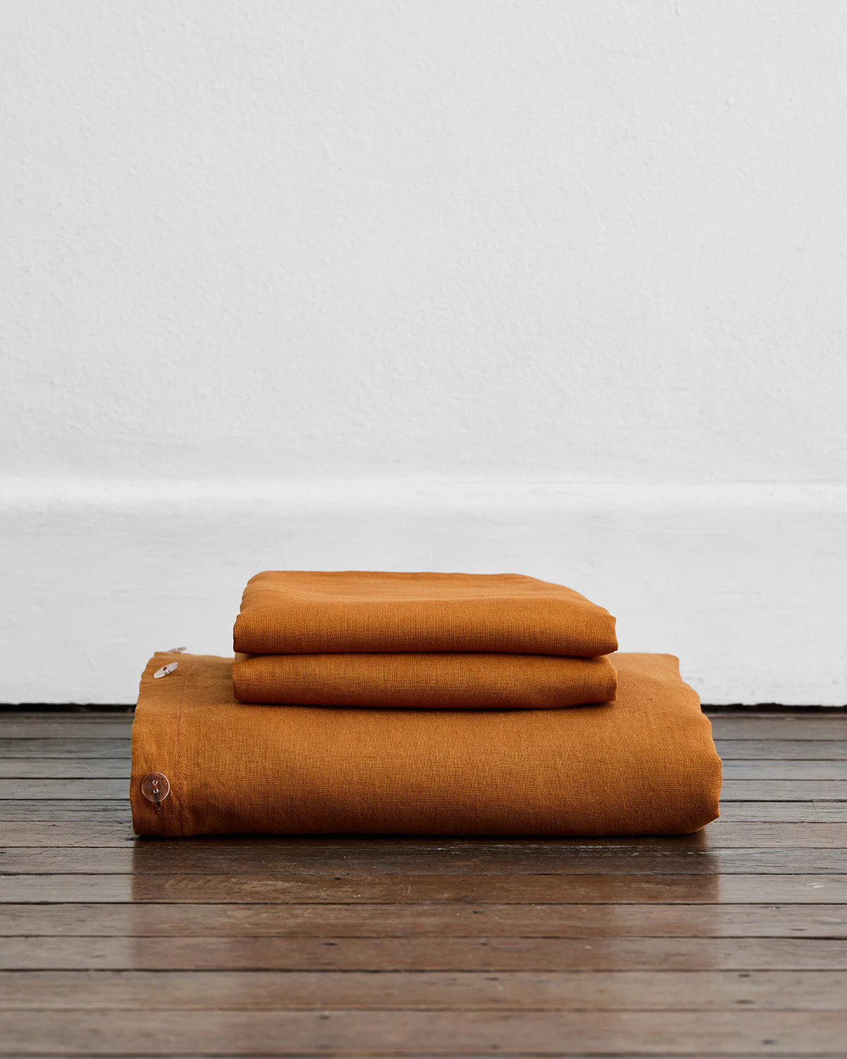 Rust 100% French Flax Linen Duvet Cover Set | Bedthreads US