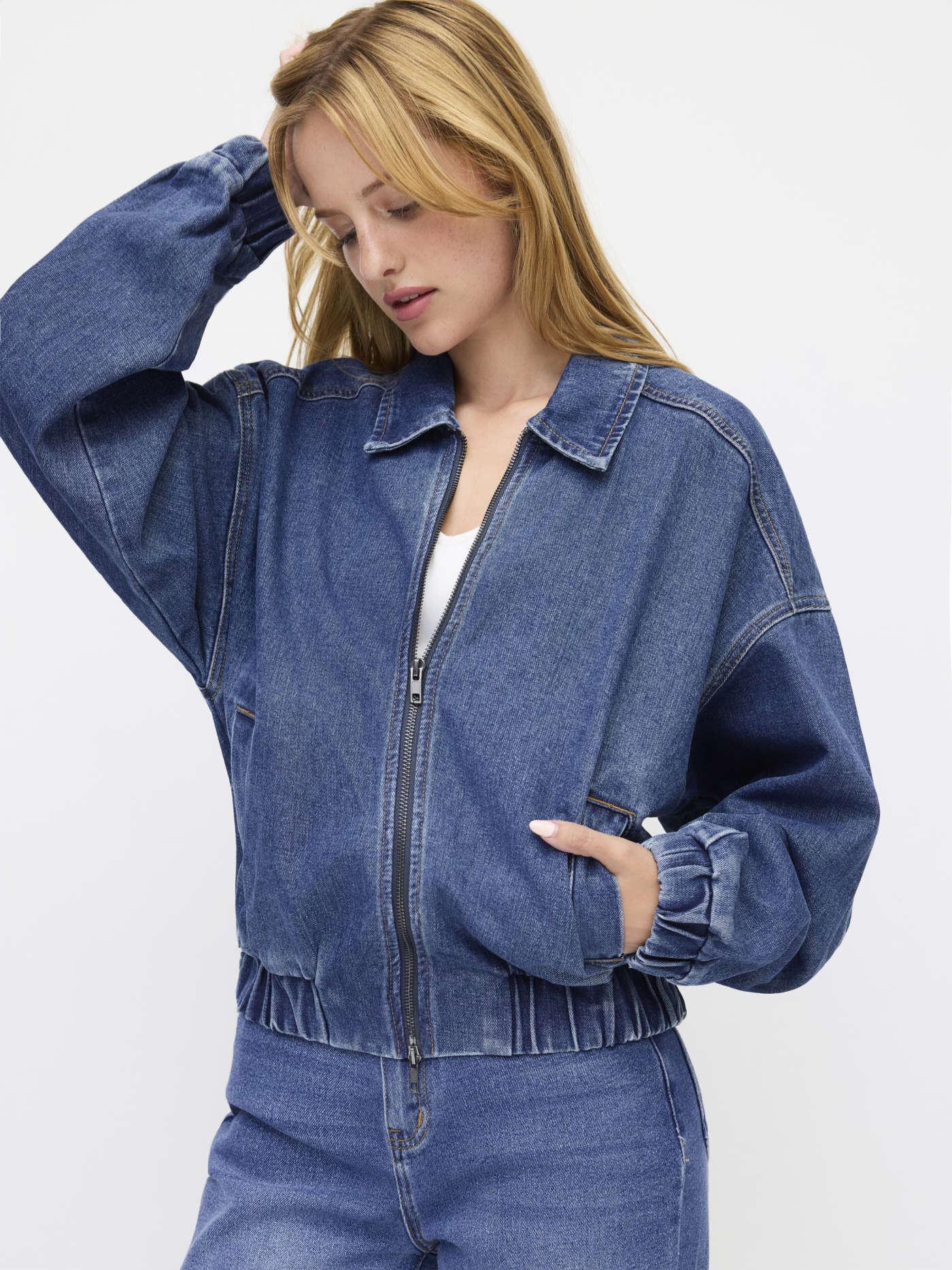 Denim The Aviator Jacket  For Daily Casual | Cider