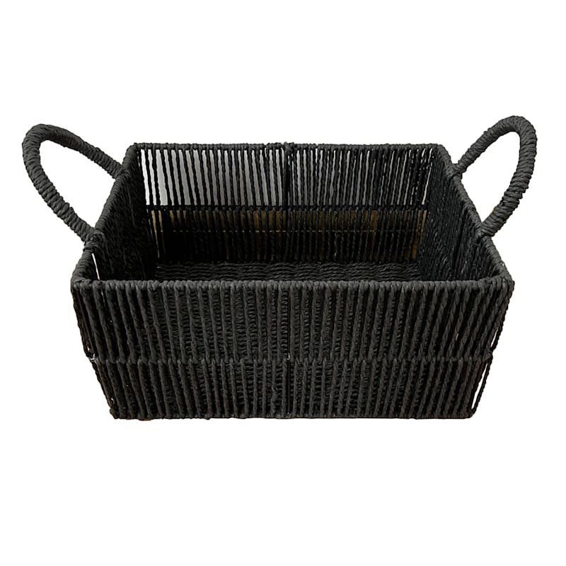 Black Paper Storage Basket, Large | At Home