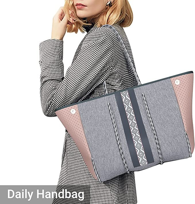 Amazon.com: Neoprene Tote Bag Large Beach Bag for Women Pool Gym Tote Bag Travel Tote Bag : Cloth... | Amazon (US)