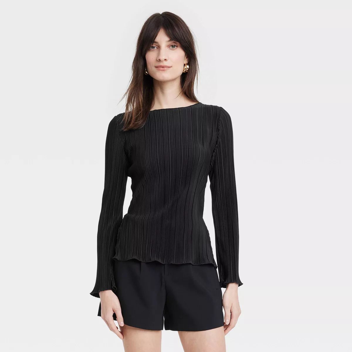 Women's Long Sleeve Plisse Top - A New Day™ | Target