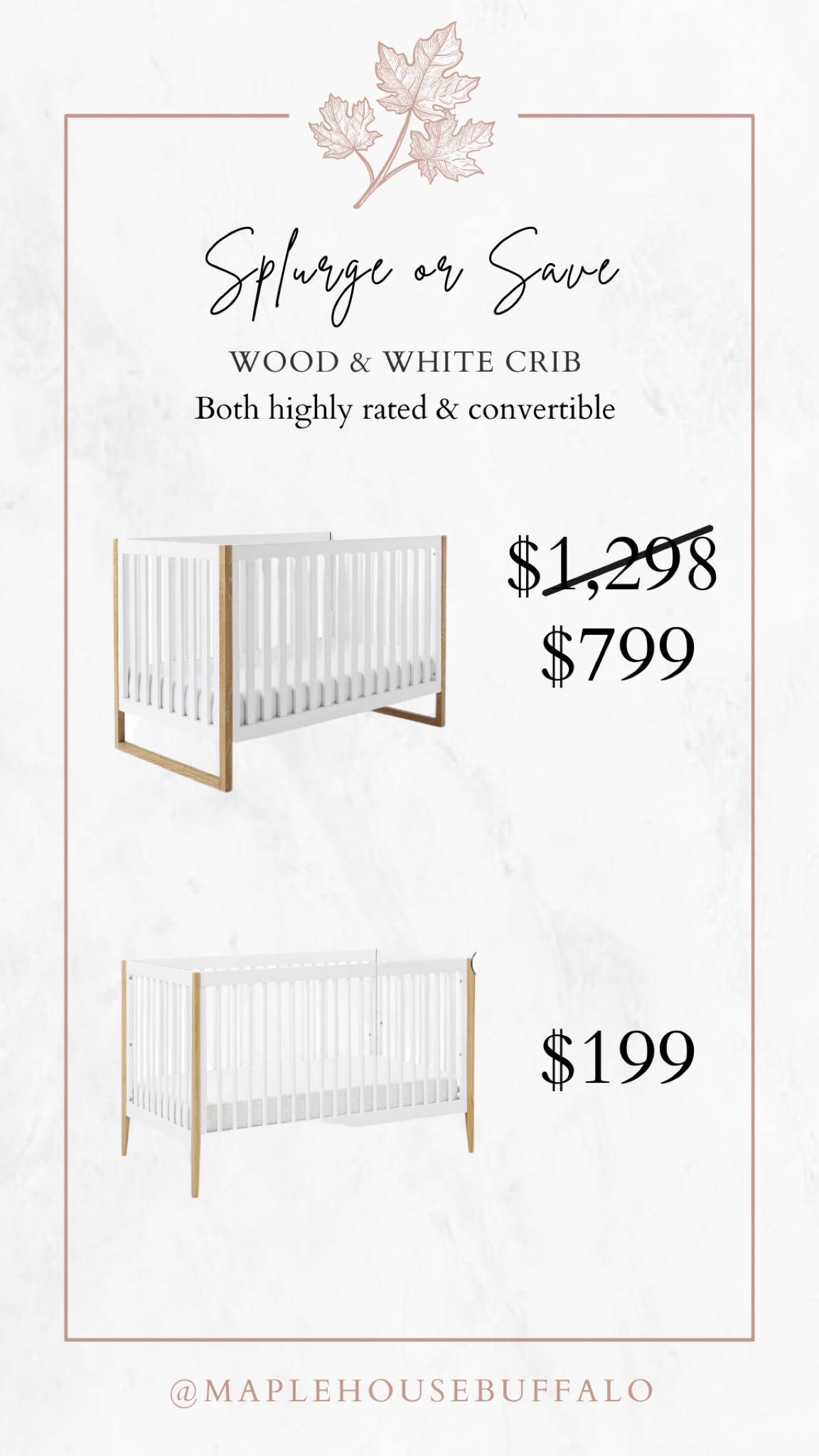 Splurge or save - design or dupe - our second son’s crib is from Walmart and we have been very happy with the quality. 
Nursery | toddler room | adjustable crib | neutral | white and gold crib 

#LTKhome #LTKSale #LTKkids