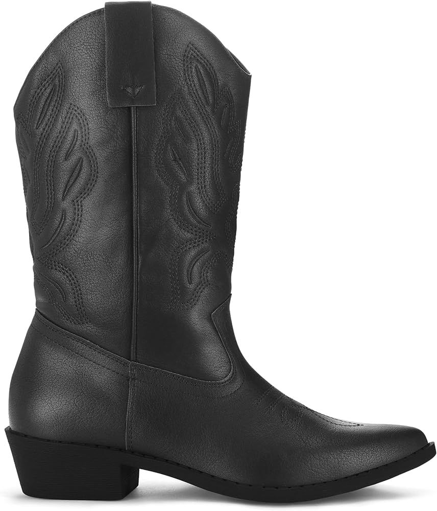 mysoft Women's Western Cowboy Boots Embroidered Mid-Calf Pointed Toe Cowgirl Boot (Available for Reg | Amazon (US)