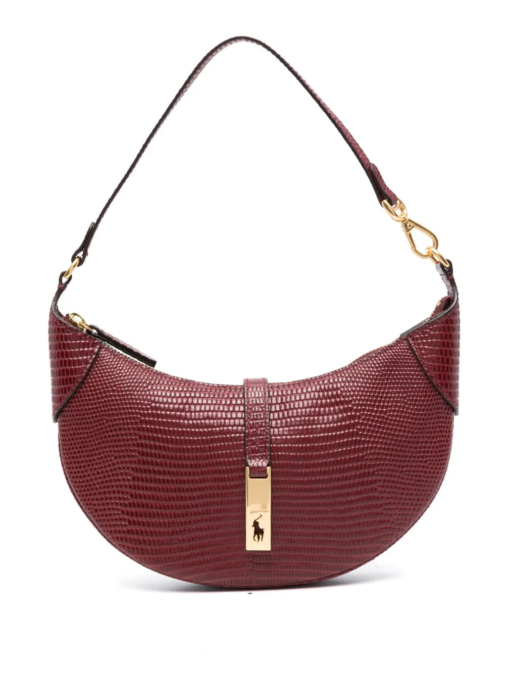 Polo Ralph Lauren Mini Polo ID Embossed lizard-skin Leather Shoulder Bag - Farfetch | Farfetch Global