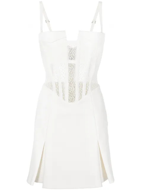 corset-style lace dress | Farfetch Global