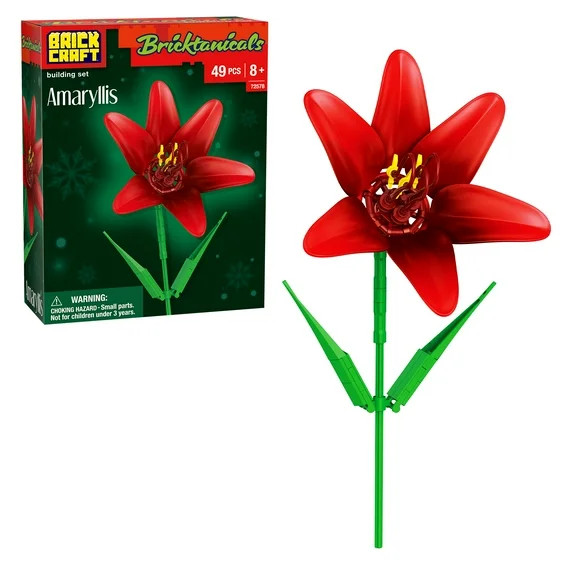 Brickcraft Bricktanicals Amaryllis Building Kit - 49 Piece Botanical Decoration & Seasonal Displa... | Walmart (US)