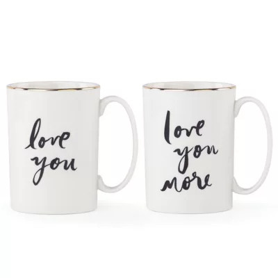 kate spade new york Bridal Partyâ¢ "Love You" and "Love You More" 2-piece Mug Set, White | Belk