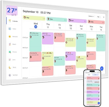 27" Digital Calendar Max – Smart Wall Family Organizer with IPS Display | sync Google/Apple/Out... | Amazon (US)