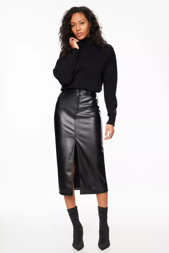 Jezabel Faux Leather Midi Skirt … curated on LTK