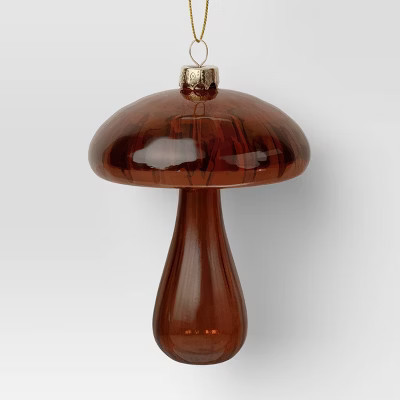 Christmas Glass Brown Mushroom Ornament - Wondershop™ | Target