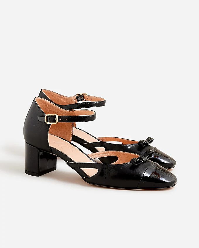 Millie ankle-strap cutout heels in leather | J.Crew US