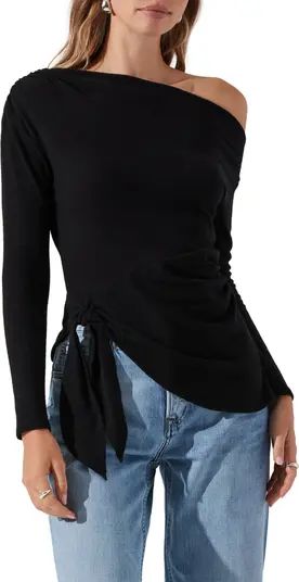 One-Shoulder Tie Hem Knit Top | Nordstrom