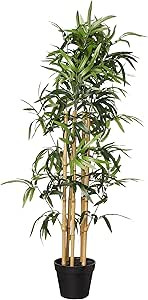 Amazon Basics Artificial Fake Bamboo Plant with Plastic Planter Pot, 39.4", Green | Amazon (US)