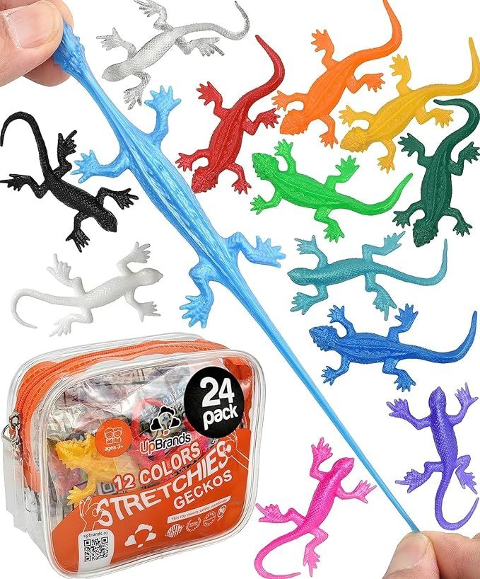 UpBrands Super Stretchy Lizard Toys 3" Bulk Set, 12 Colors, Valentine's Gifts for Classroom, Geck... | Amazon (US)