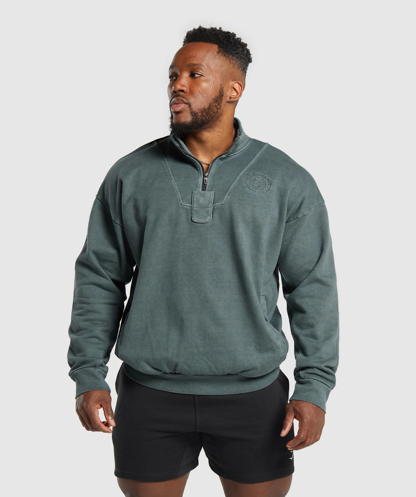 Gymshark Premium Legacy 1/4 Zip - Cargo Teal | Gymshark CA