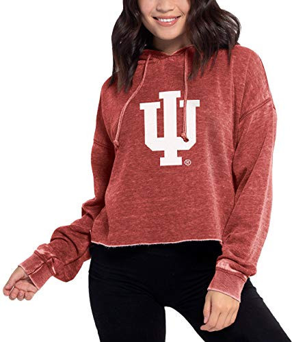 chicka-d NCAA Indiana Hoosiers Womens Campus Cropped Hoodie, Cardinal, Small | Amazon (US)
