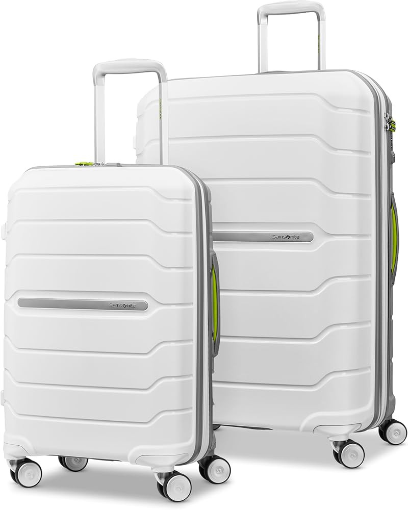 Samsonite Freeform Hardside Expandable with Double Spinner Wheels, White/Grey, 2-Piece Set (21/28... | Amazon (US)