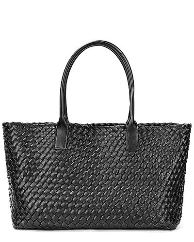 Large Hand-Woven Leather Tote | Gilt & Gilt City
