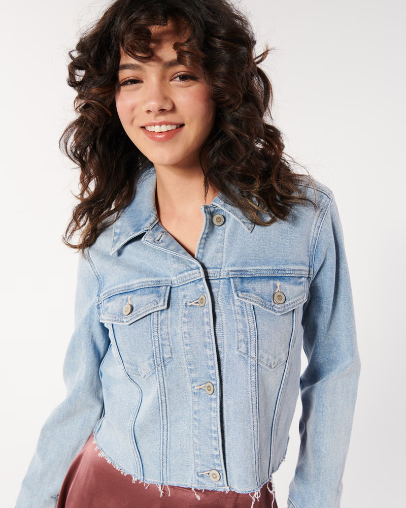 Women's Cropped Denim Jacket | Women's Jackets & Coats | HollisterCo.com | Hollister (US)