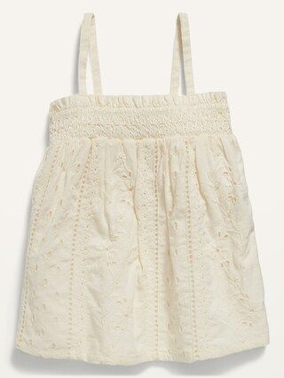 Smocked Embroidered-Eyelet Sleeveless Top for Toddler Girls | Old Navy (US)