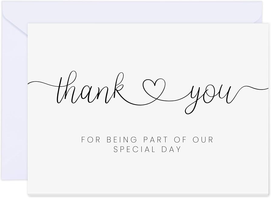 12 PACK Thank You Cards Wedding with Envelopes& Stickers, Wedding Vendor Thank You Card. | Amazon (US)