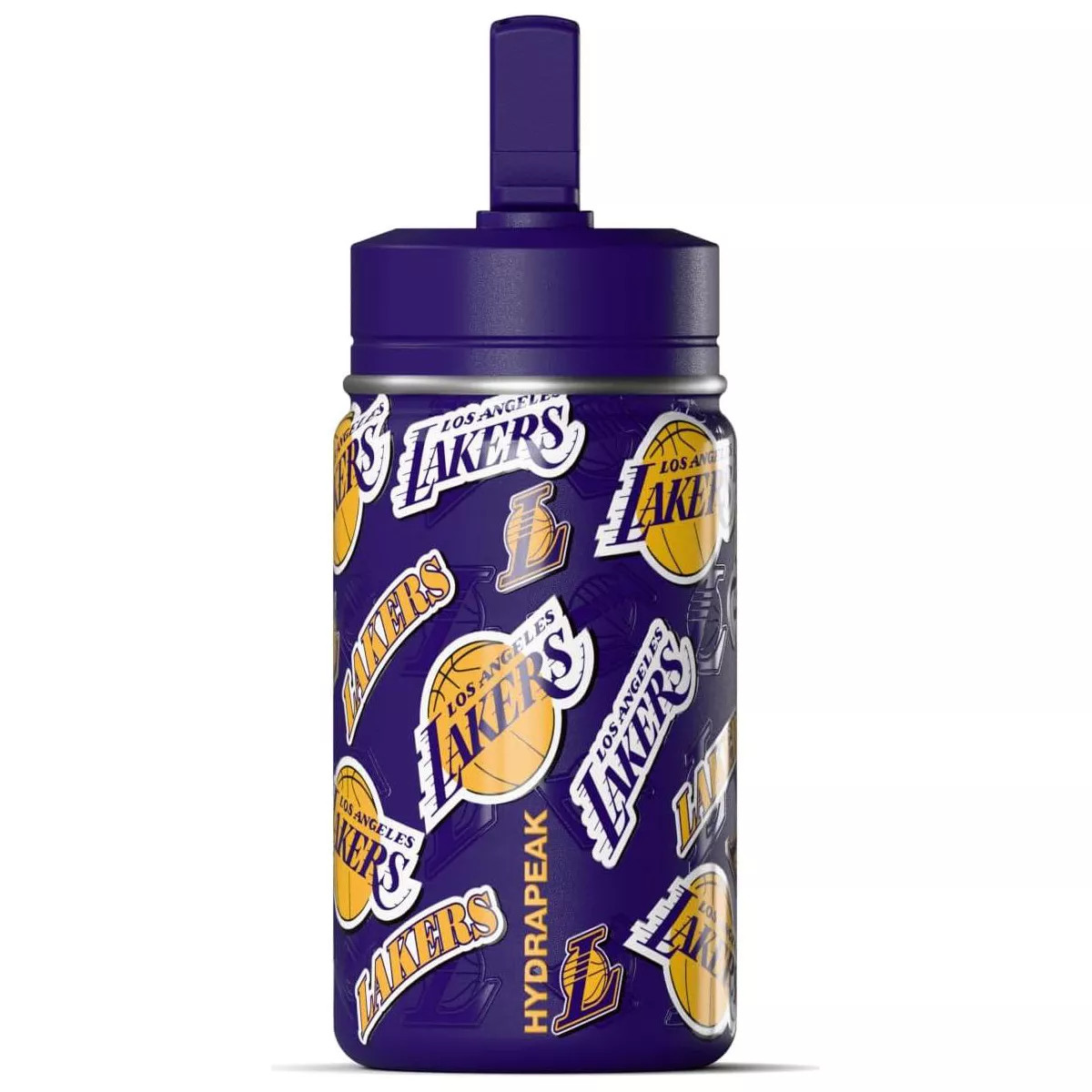 NBA Los Angeles Lakers 14oz Kids Stainless Steel Water Bottle With Straw Lid and Flexible Handle | Target