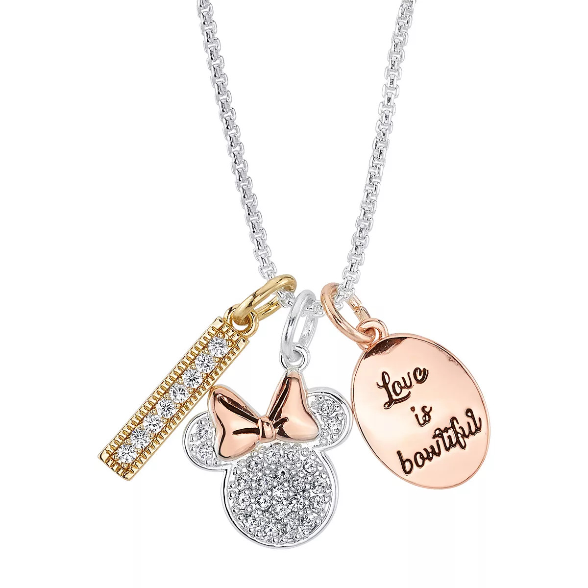 Disney's Minnie Mouse 3-Piece Crystal Charm Necklace | Kohl's
