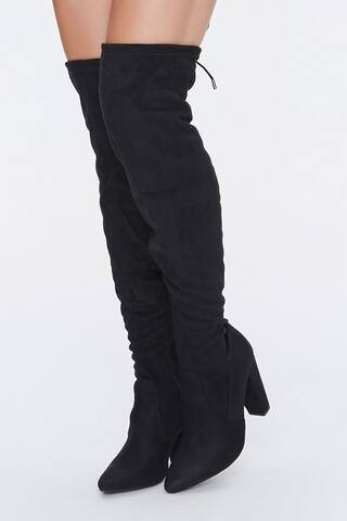 Over-the-Knee Block Heel Boots | Forever 21 (US)