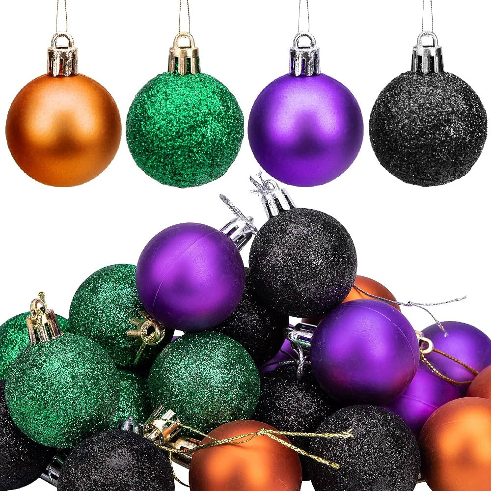 Deloky 24 PCS Colorful Halloween Hanging Ball-1.6 Inch Halloween Shatterproof Ball Ornaments for ... | Amazon (US)
