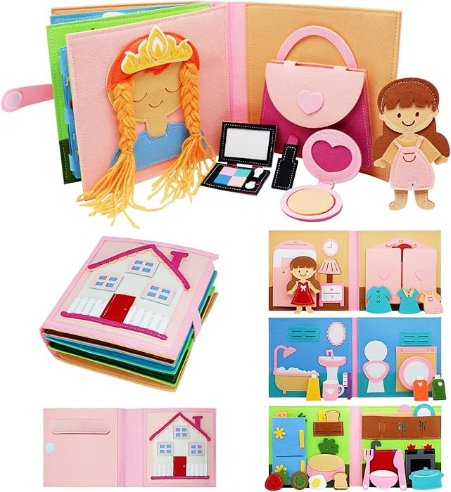 Montessori Felt Busy Book Toddlers Quiet Book Preschool Early Learning Educational Travel Toys fo... | Amazon (US)