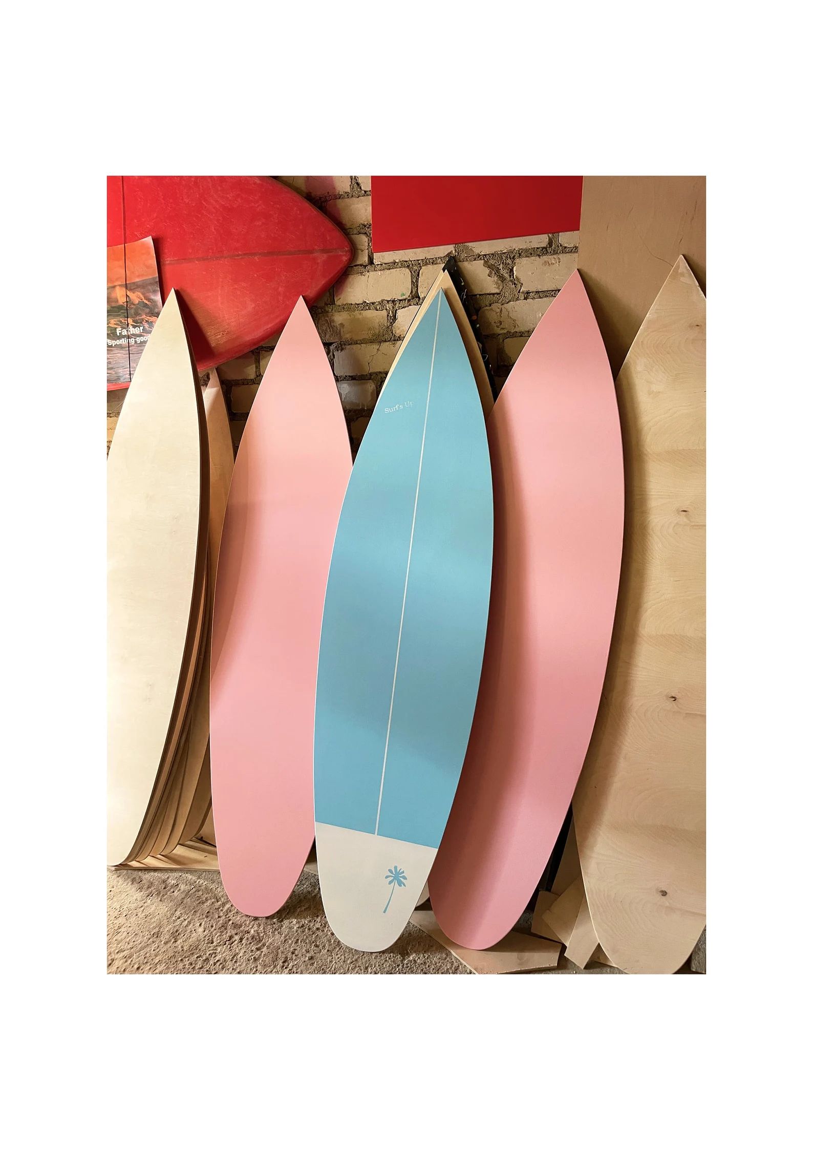 Wooden Surfboard Pastel Decor 180 Cm Vintage Wall Art | Etsy | Etsy (US)