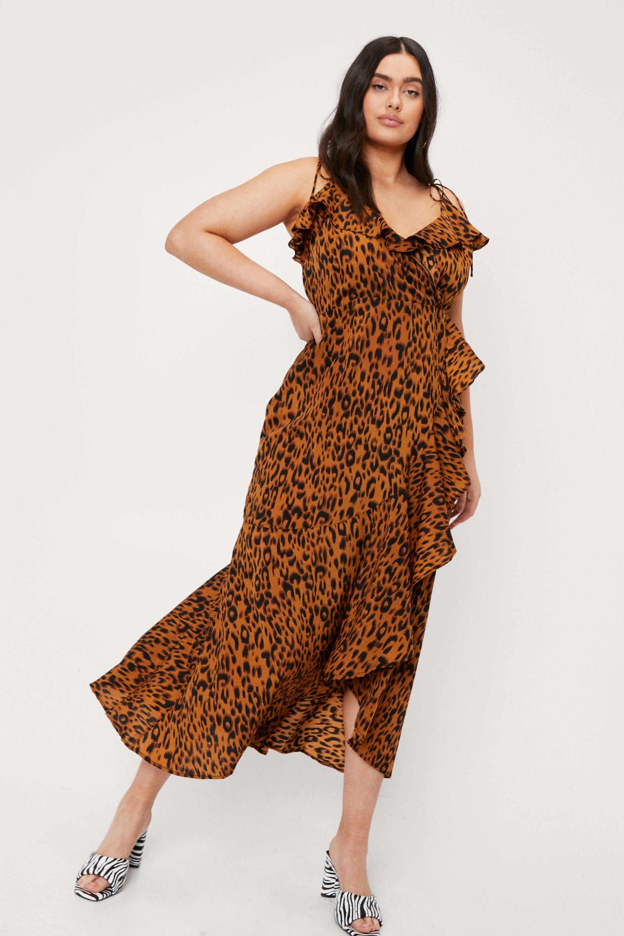 Plus Size Leopard Sleeveless Ruffle Maxi Dress | Nasty Gal (US)