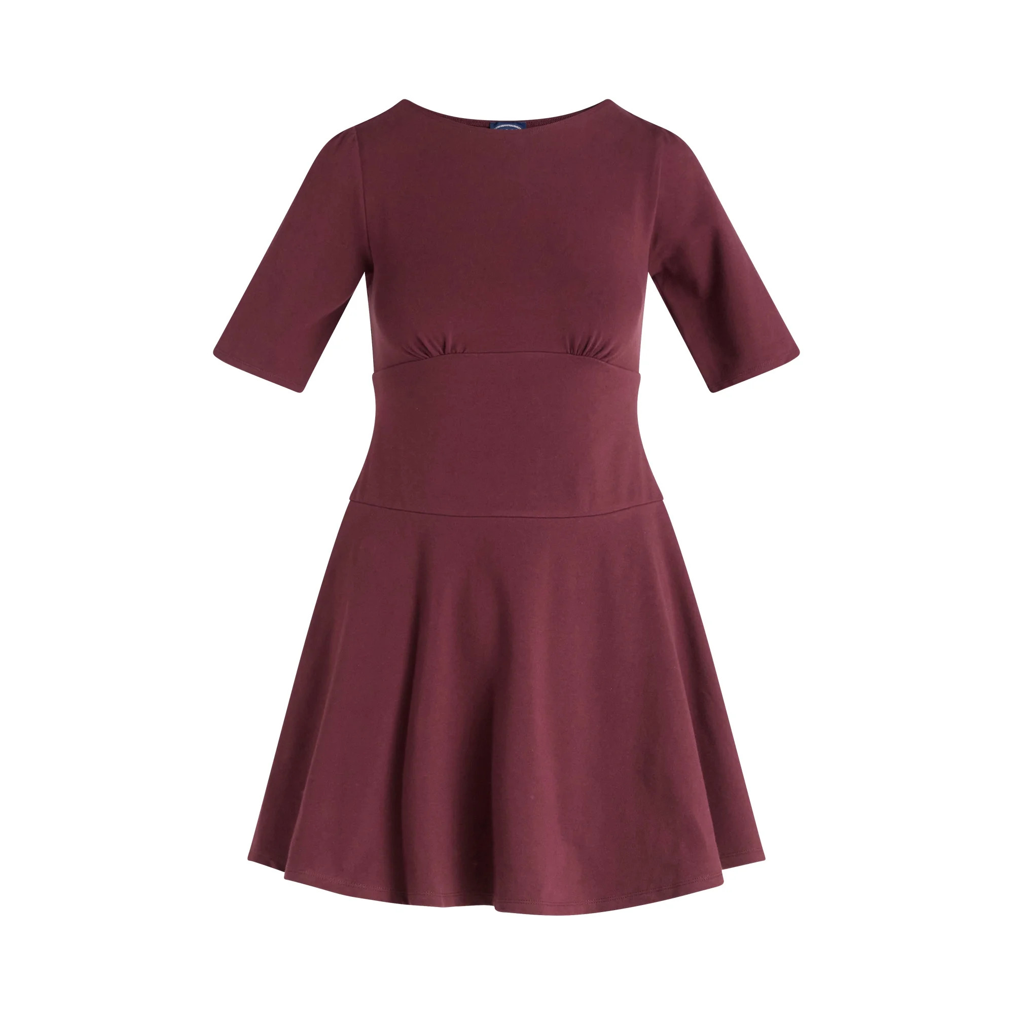 Scoop Women’s Knit Mini Skater Dress with Elbow Length Sleeves, Sizes XS-XXL | Walmart (US)