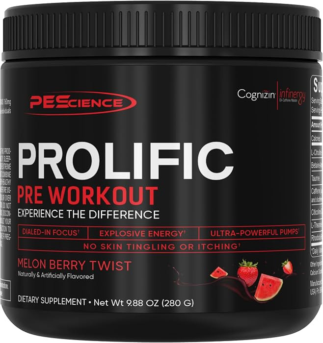 PEScience Prolific Pre Workout Powder for Men & Women with L-Citrulline, Nitric Oxide Booster, En... | Amazon (US)