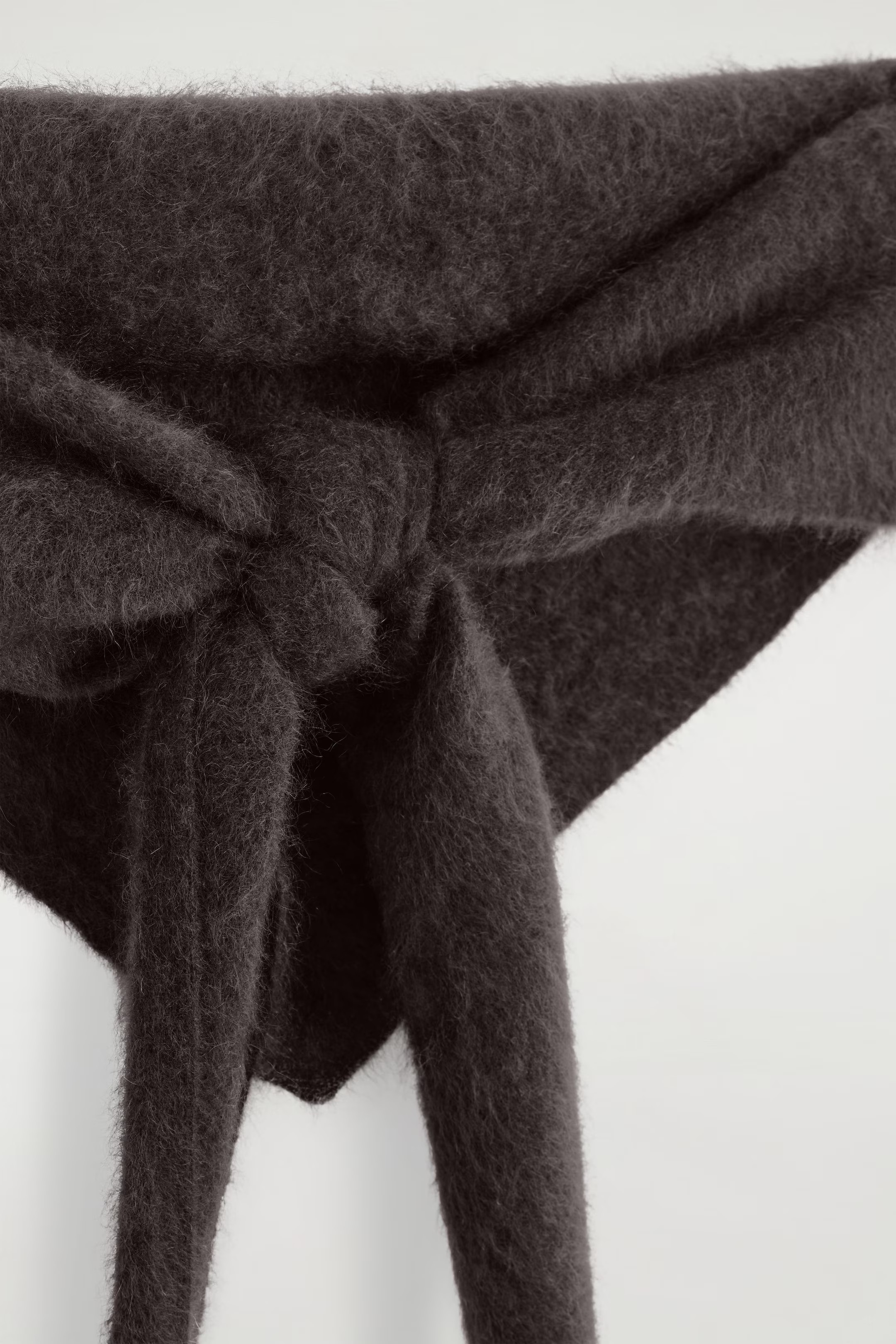 BRUSHED-CASHMERE TRIANGLE SCARF - DARK BROWN | COS | COS UK