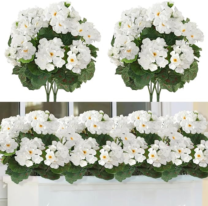 TOCHGREEN Artificial Fake Flowers Outdoor UV Resistant Artificial Pansies Wild Flowers Daisy 2 Bu... | Amazon (US)