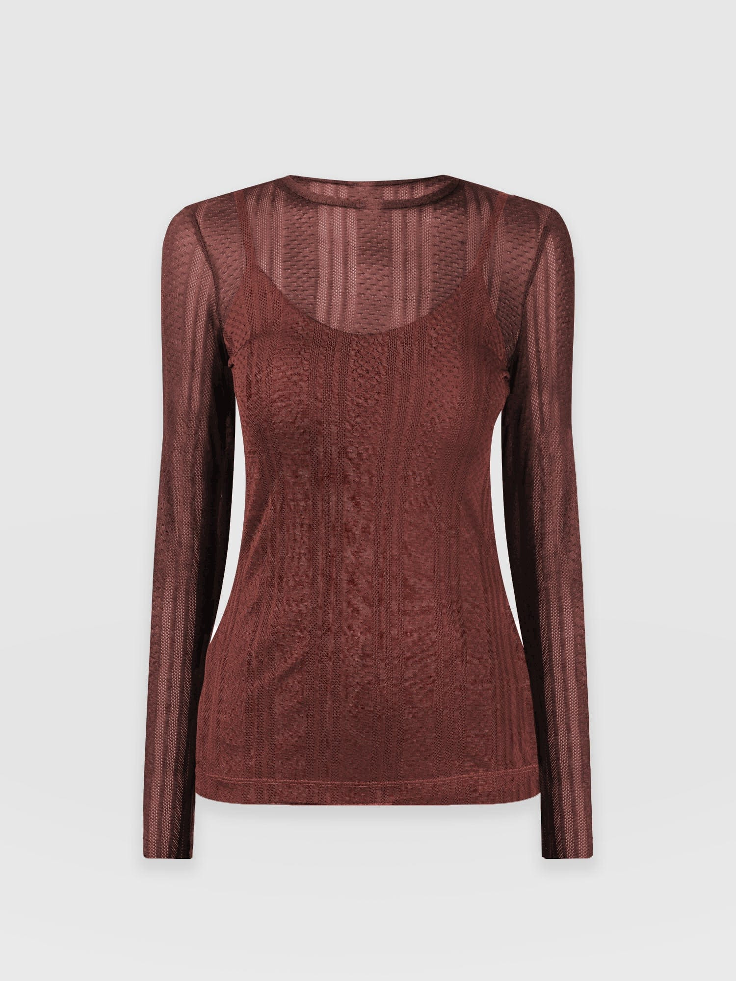 Demi Lace Long Sleeve Tee - Maroon | Saint + Sofia