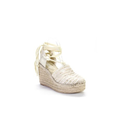 Pre-owned|Jeffrey Campbell Womens Raffia Canvas Platform Espadrilles Beige Size 9 M | Walmart (US)