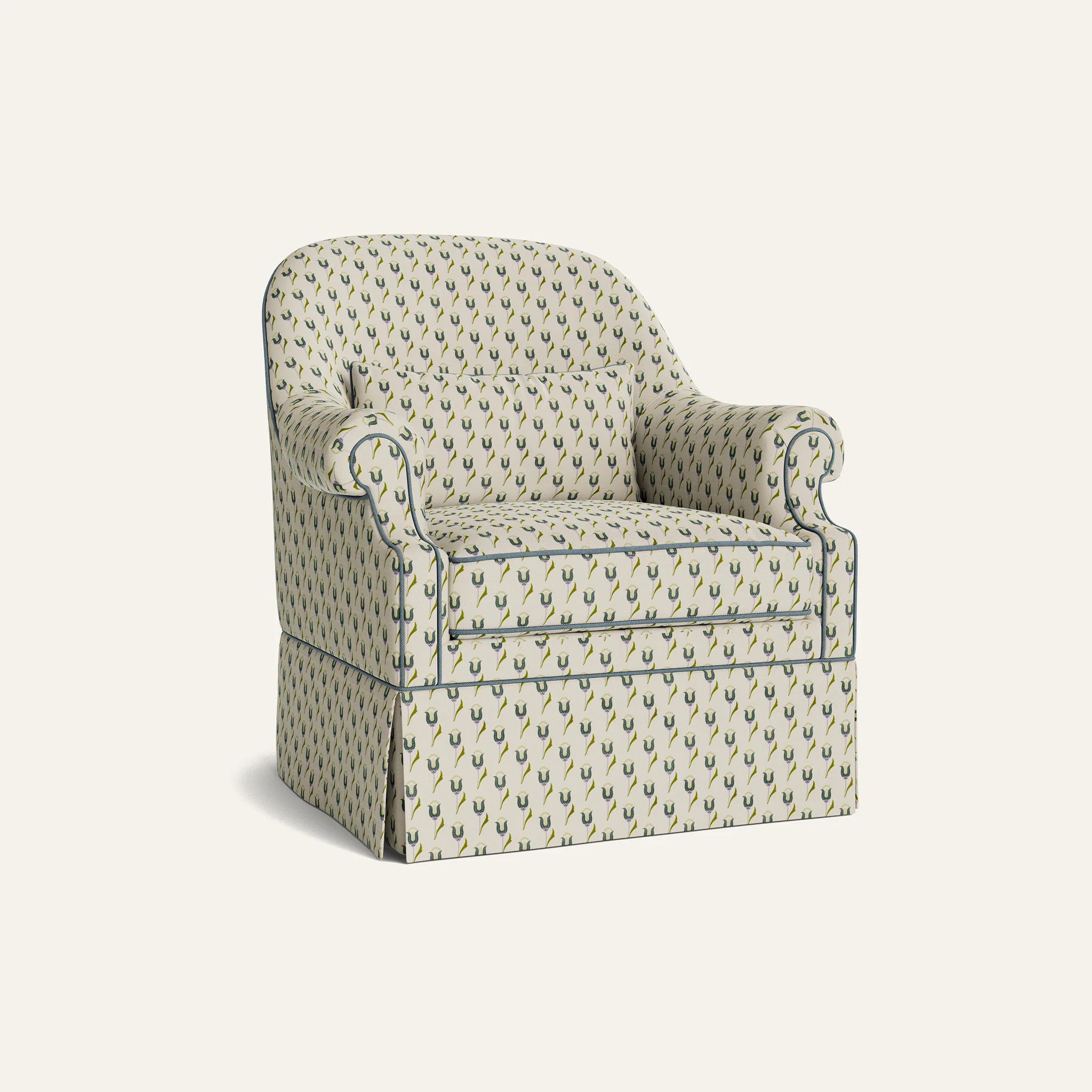 Floral Linen Custom Chair: Annabelle Peacock | Pepper